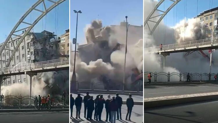 Diyarbəkirdə 9 mərtəbəli bina söküntü zamanı uçub