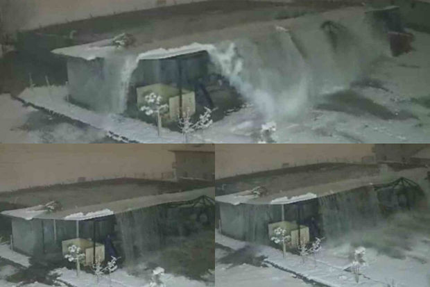 Malatyada zəlzələ anının yeni görüntüləri: Sunami fəlakətini xatırlatdı - VİDEO