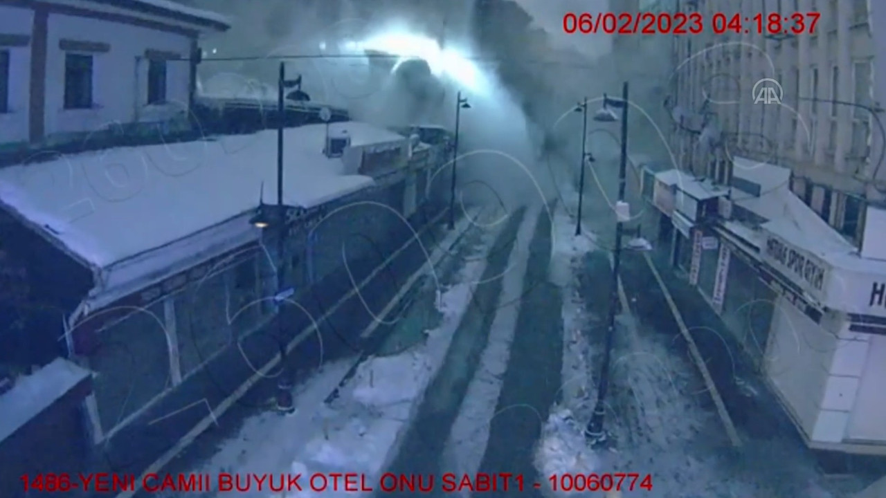 Malatyadakı təhlükəsizlik kamerasından şiddətli zəlzələnin GÖRÜNTÜLƏRİ