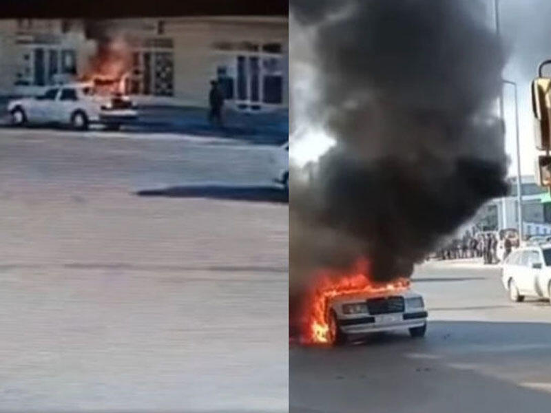 Sabirabad sakini öz avtomobilinə od vurdu - ANBAAN VİDEO