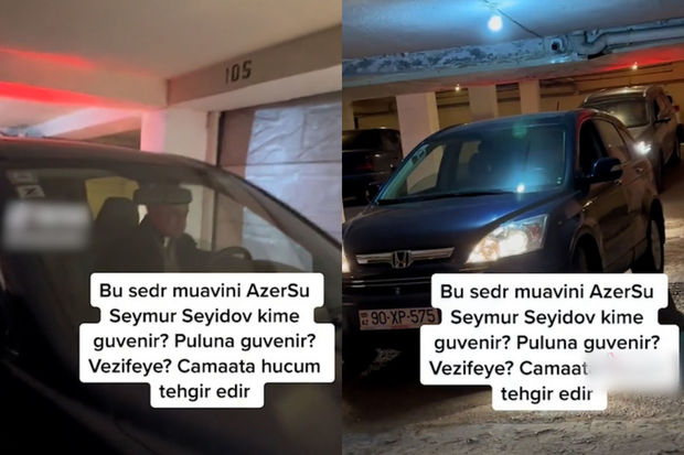 “Azərsu”nun vəzifəli şəxsi ilə qadın arasında söyüş davası - VİDEO