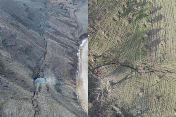Adıyamanda qırılma xətti havadan görüntüləndi - VİDEO