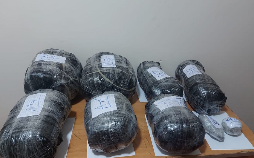 İrandan Azərbaycana 62 kiloqramdan çox narkotik keçirilməsinin qarşısı alınıb, saxlanılan var