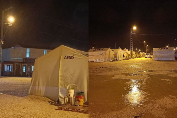 Hatayda zəlzələdən zərərçəkənlər indi də çadırlarda fırtına ilə sınanırlar - VİDEO