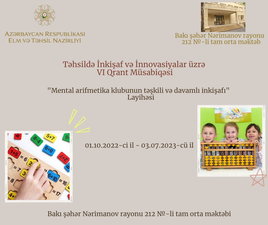 “Mental arifmetika klubunun təşkili və davamlı inkişafı” Layihəsi