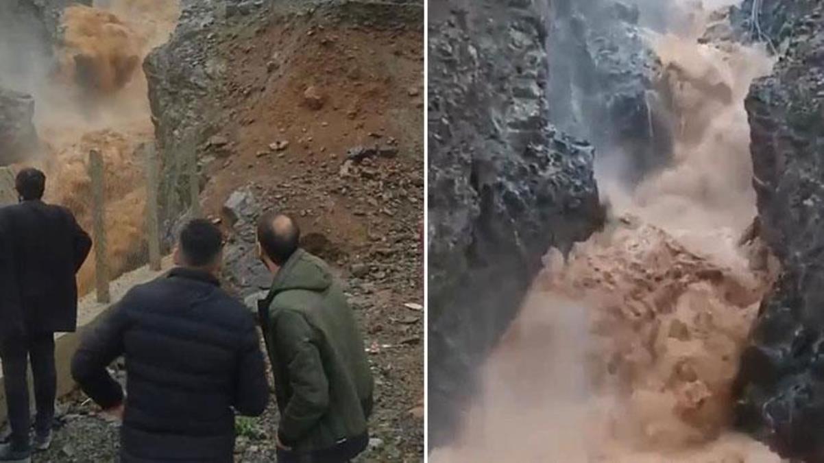 Şiddətli yağışın ardından şəlalə daşdı - ANBAAN VİDEO