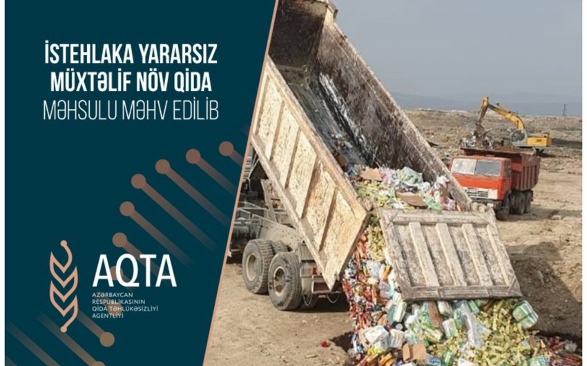 İstehlaka yararsız 19 ton qida məhsulu məhv edilib