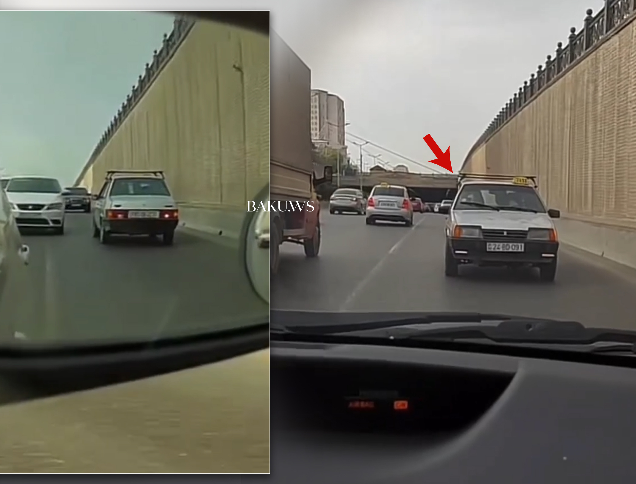 Bakıda daha bir sürücü avtomobili arxa-arxaya sürdü - ANBAAN VİDEO