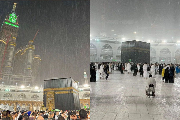 Məkkəyə yağan güclü yağış ziyarətçilərə çətin anlar yaşatdı - VİDEO
