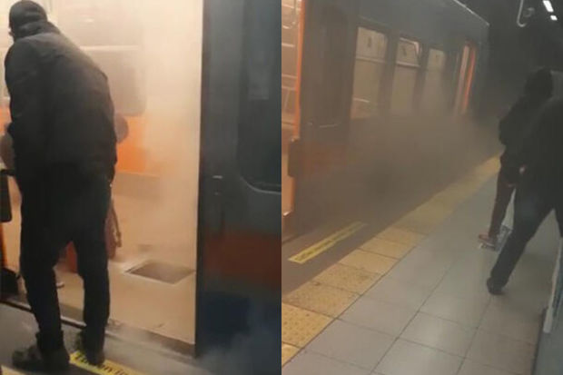 İstanbulda metroda həyəcanlı anlar: Hərəkət dayandırıldı - FOTO