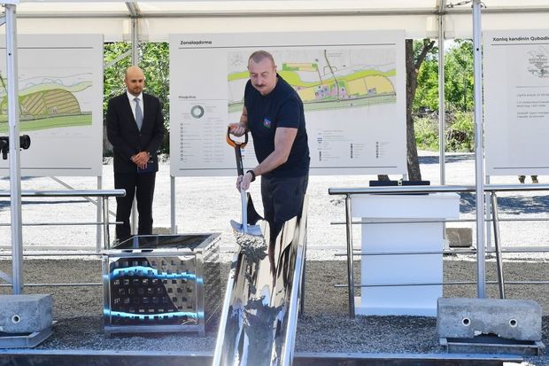 Qubadlı rayonunun Xanlıq kəndinin təməli qoyulub - FOTO