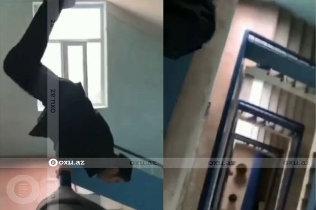 ADPU-da bədbəxt hadisə: Tələbə səhlənkarlıq edərək həyatını riskə atdı - VİDEO