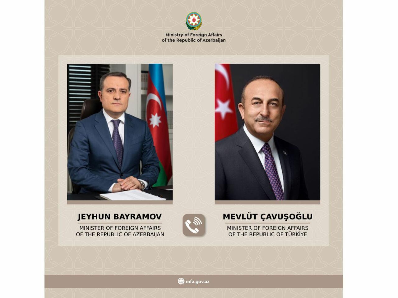 Ceyhun Bayramov Çavuşoğluna təbriklərini çatdırıb