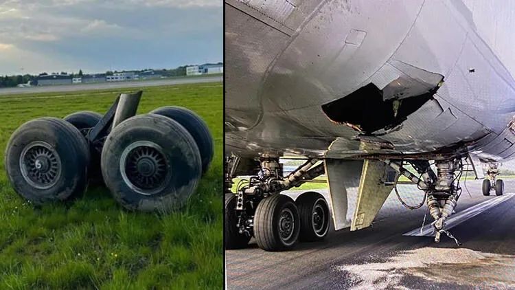 Təcili eniş edən yük təyyarəsinin şassisi qırılıb