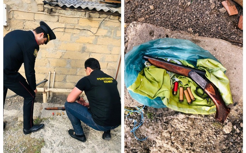 Bakıda həbsdə olan şəxsin bağ evində silah-sursat aşkarlanıb