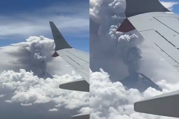 Meksikada vulkan püskürməsinin təyyarədən çəkilən görüntüləri yayıldı - VİDEO