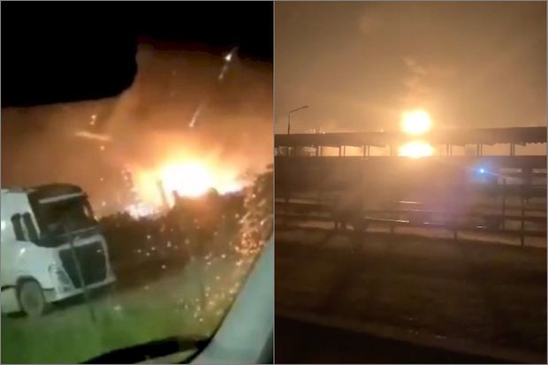 Rusiyada neft emalı zavodunda yanğın olub - VİDEO