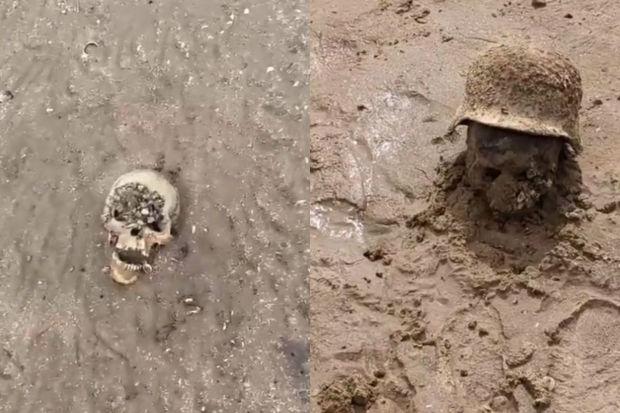 Ukraynada su altında qalan ərazilərdə İkinci Dünya müharibəsindən qalan insan skeletləri üzə çıxdı - VİDEO