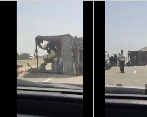 Hacıqabulda pomidorla dolu yük avtomobili aşıb