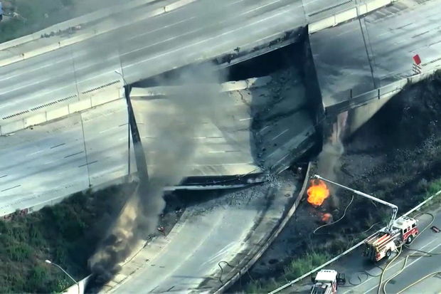 ABŞ-də estakadanın çökdüyü yerdə insan qalıqları tapıldı - FOTO/VİDEO