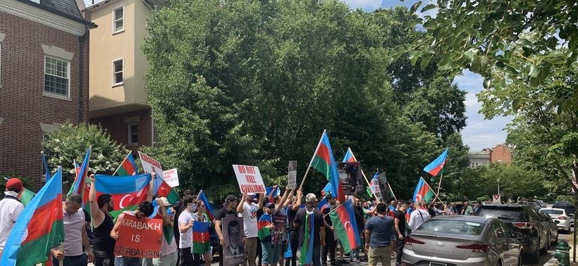 Vaşinqtonda Ermənistanın hərbi təxribatlarına qarşı etiraz aksiyası keçirilib