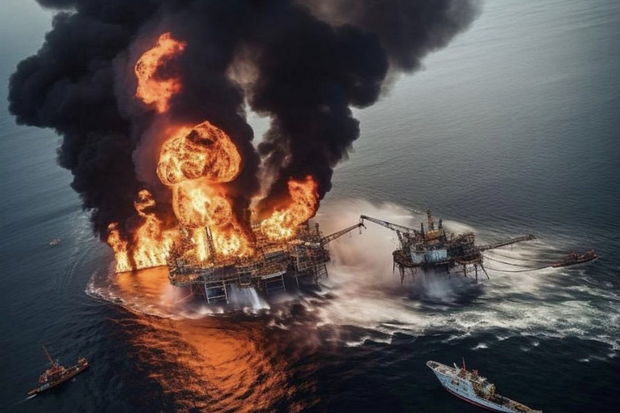 Meksika körfəzində neft platformasında güclü yanğın: Ölən və yaralananlar var - VİDEO
