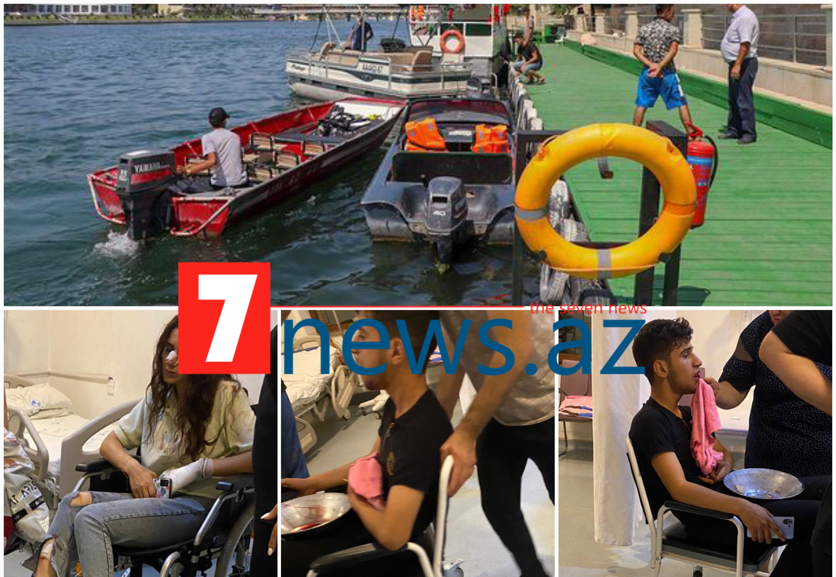 Mingəçevirdə kater qəzaya uğradı: Xəsarət alanlar var (ÖZƏL FOTOLAR)