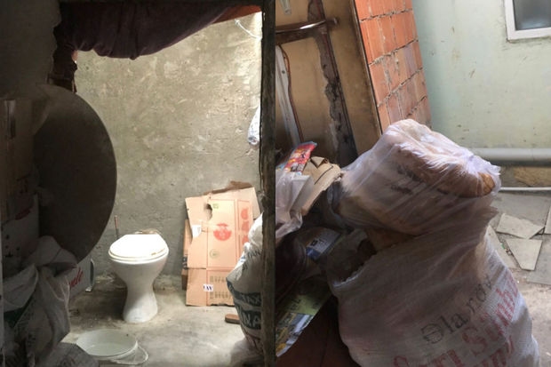 Bakıda unitazın yanında çörək bişirirlər - FOTO