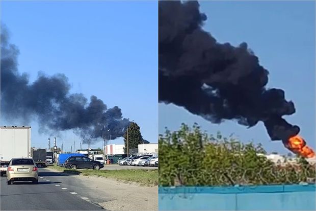 Rusiyanın ən böyük zavodlarından birində güclü yanğın başlayıb - VİDEO