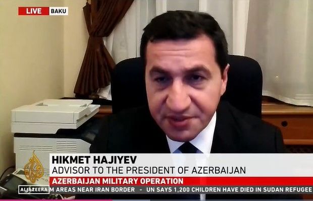 Hikmət Hacıyev: “Azərbaycan Qarabağın erməni sakinlərini xunta rejimindən azad etmək niyyətindədir”