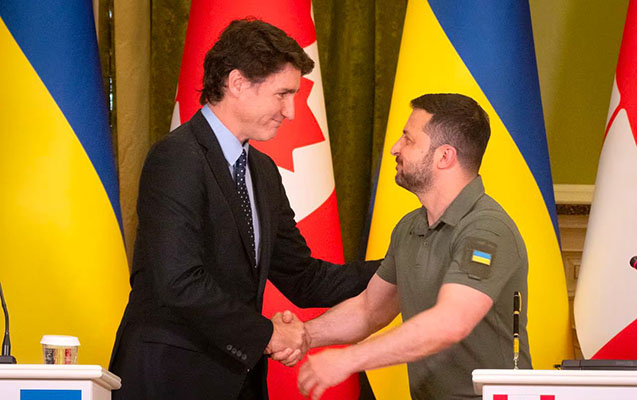 Zelenski Kanadaya gedir