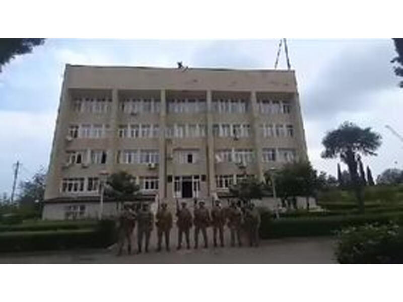 Bayrağımız Ağdərə şəhərində dalğalanır - VİDEO