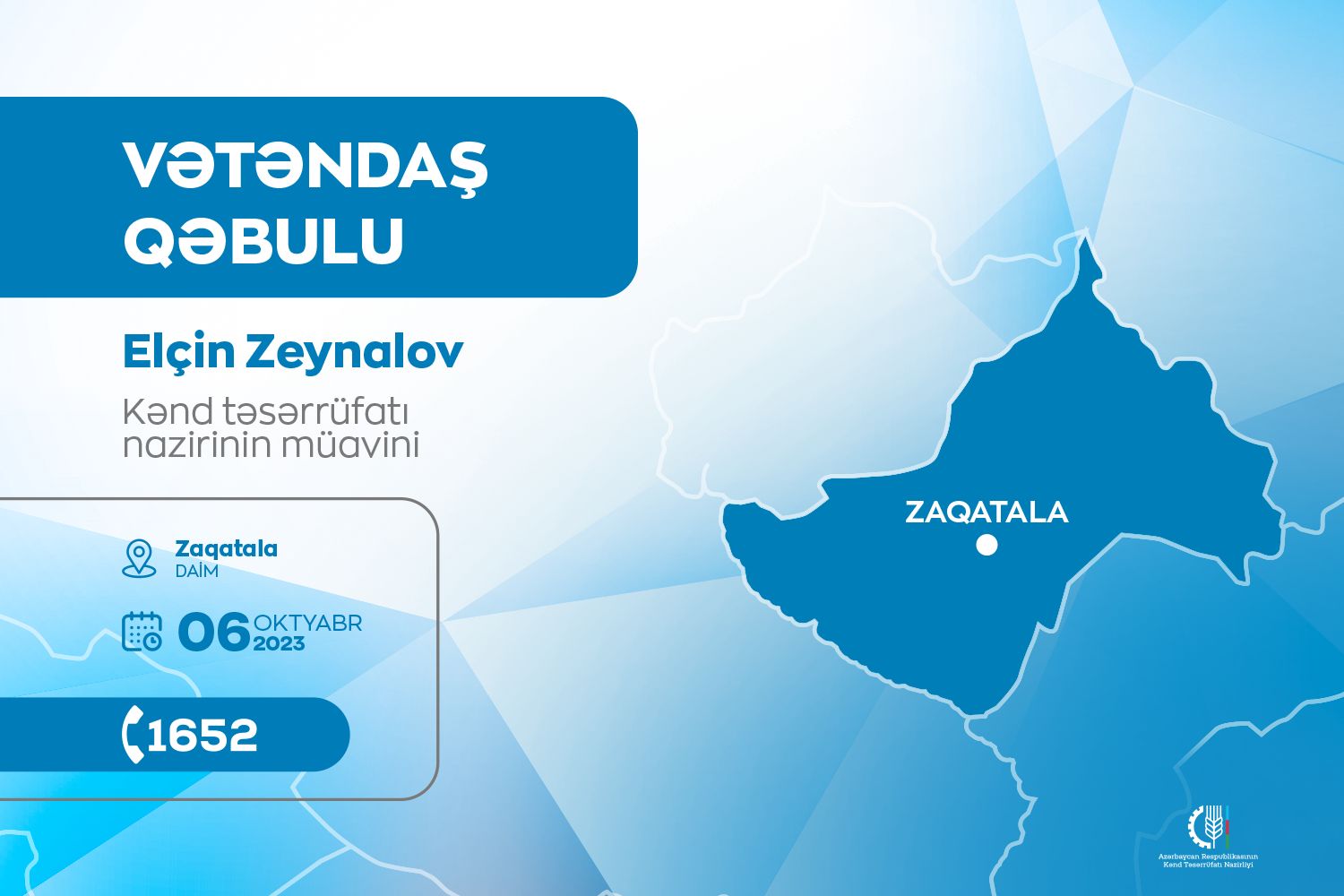 Kənd təsərrüfatı nazirinin bölgələrdə vətəndaş qəbulları keçirilir