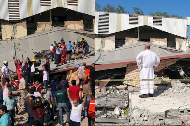Meksikada mərasim zamanı kilsənin damı uçdu: Çox sayda ölü və yaralı var - FOTO/VİDEO