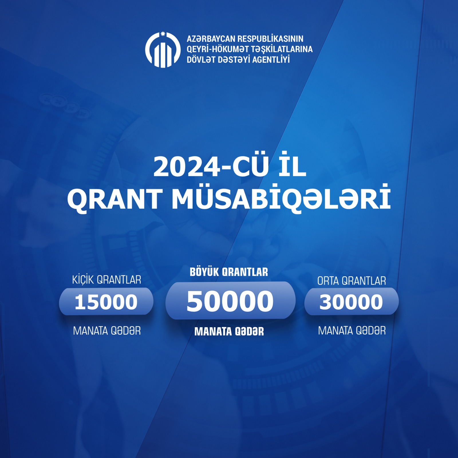 Azərbaycan Respublikasının Qeyri-Hökumət Təşkilatlarına Dövlət Dəstəyi Agentliyi 2024-cü il üzrə qrant müsabiqələrini elan edir