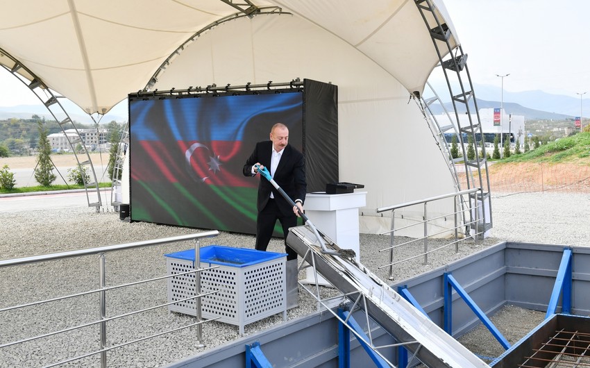 Azərbaycan lideri Füzuli şəhərində ikinci yaşayış kompleksinin təməlini qoyub