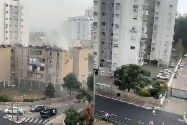 Qəzzadan atılan raket Təl-Əvivdə yaşayış binasına düşüb - VİDEO