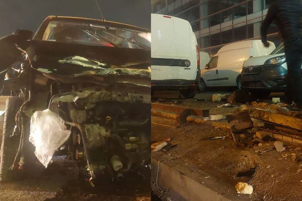 Bakıda avtomobil salondakı maşınlara çırpıldı - FOTO