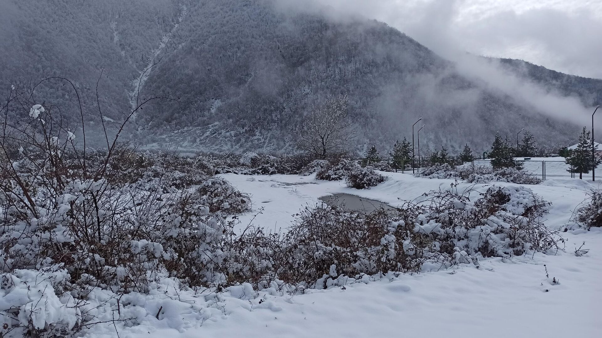 Şahdağa qar yağıb - FAKTİKİ HAVA