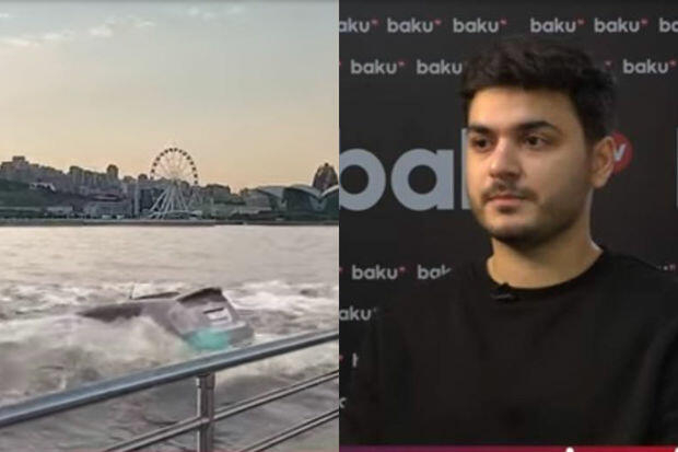 Bakıda “Prius”u dənizə “aşıran” SİRLƏRİ AÇDI - VİDEO