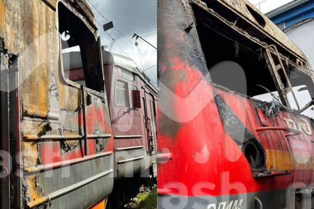 Moskva vilayətində yeniyetmələr elektrik qatarını yandırıblar