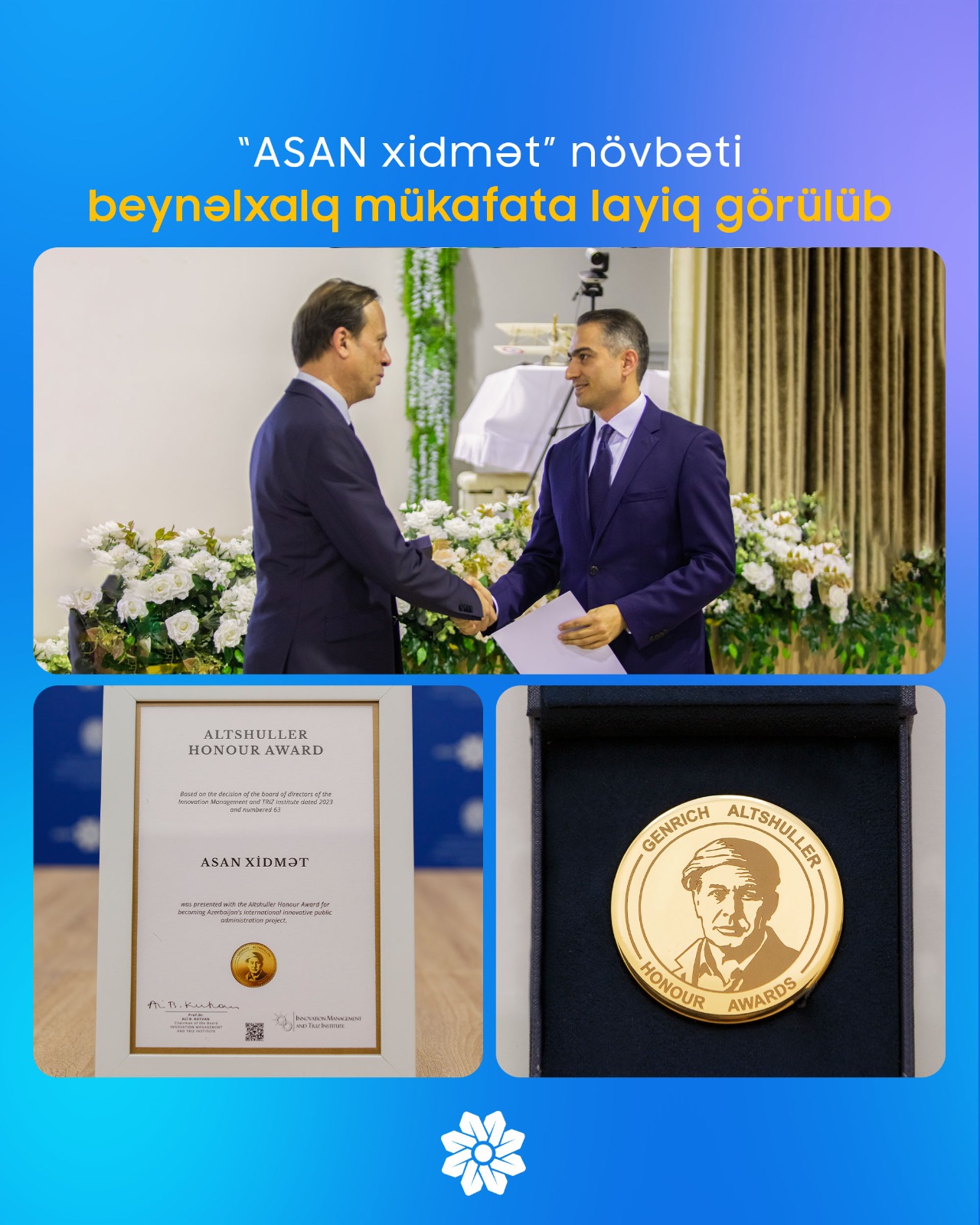 “ASAN xidmət” növbəti beynəlxalq mükafata layiq görülüb