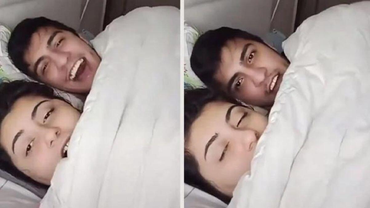 Yataqdan canlı yayım açan cütlük: Normal şey edirdik, bizdən pis olanlar da var - FOTO