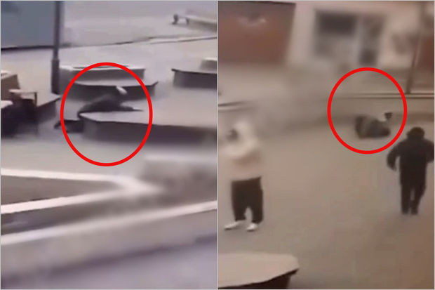 Güclü külək yoldan keçənləri yerə yıxdı: Rusiyada qasırğalı havadan görüntülər - VİDEO