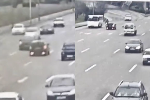 Bakıda sürücü narkotik qəbul edib maşını əks istiqamətdə sürdü - ANBAAN VİDEO