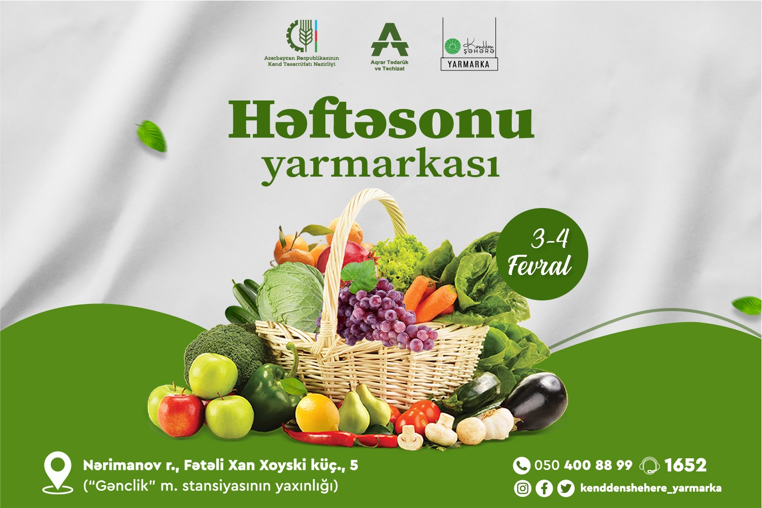 3-4 fevral tarixlərində “Kənddən Şəhərə” həftəsonu yarmarkası keçiriləcək