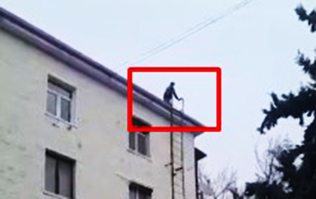 Dama çıxıb özünü atmaq istədi - Video