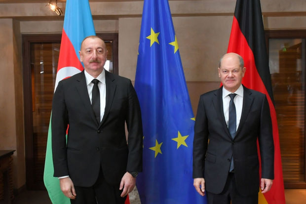 Münxendə Azərbaycan Prezidenti İlham Əliyevin Almaniyanın Kansleri Olaf Şolts ilə görüşü olub - VİDEO