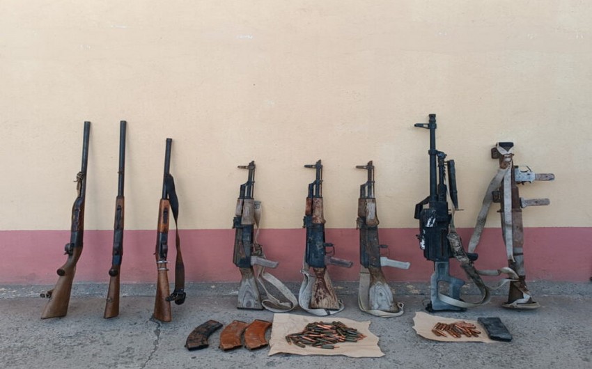 Xankəndidə avtomat, tapança və qumbaralar aşkarlanıb