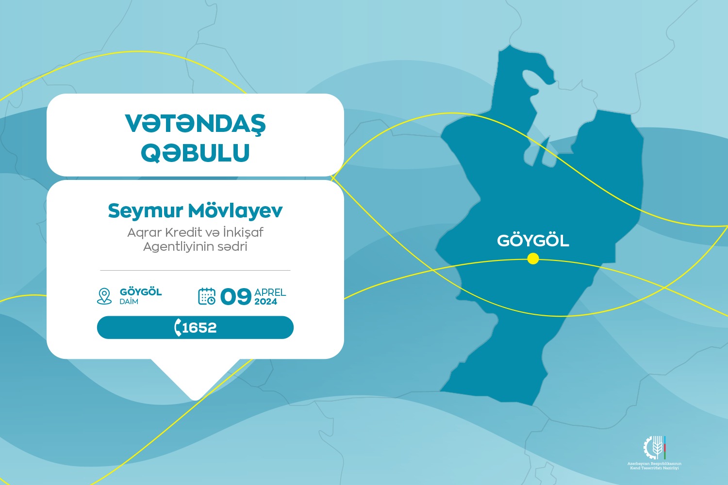 Aqrar Kredit və İnkişaf Agentliyinin sədri Seymur Mövlayev Göygöldə vətəndaşları qəbul edəcək